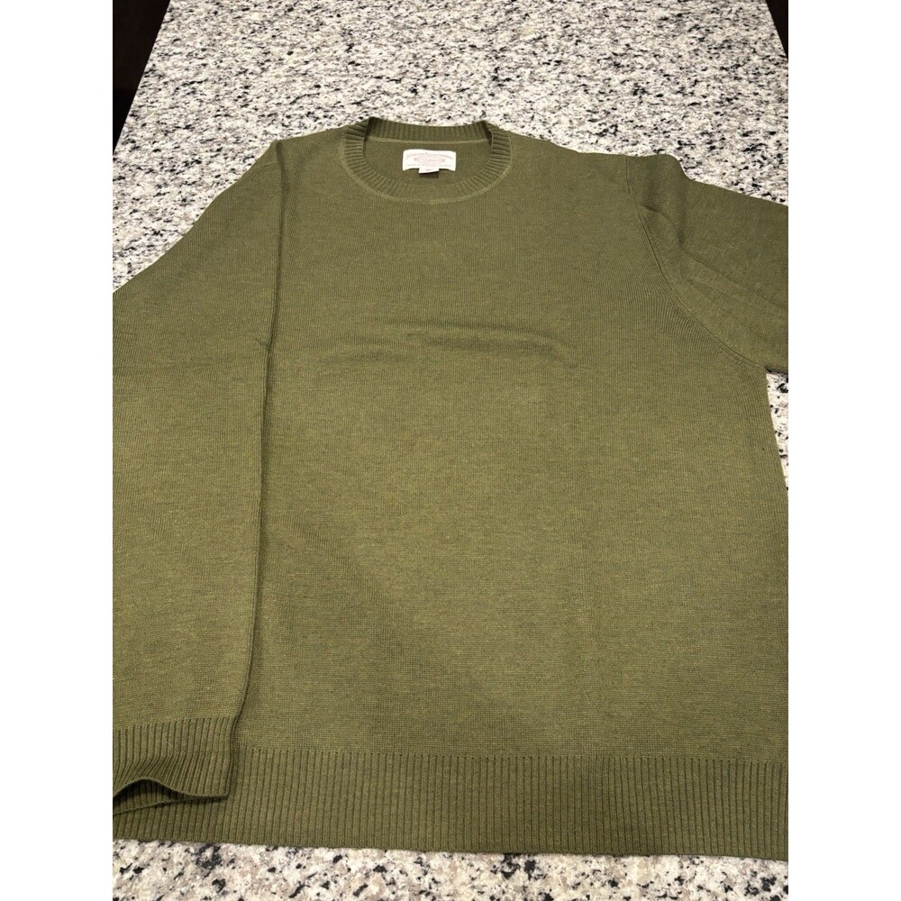 Filson Sweater Mens Size 2XL 100% Wool Lightweight Crewneck Green Olive Drab